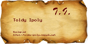 Toldy Ipoly névjegykártya